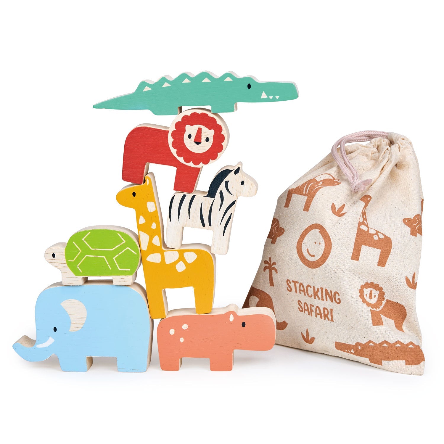 Wooden Happy Stacking Safari Toy for Toddlers