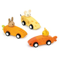 Wooden Animal Friends Pull-Back Racing Cars Set
