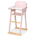 Wooden Baby Doll High Chair for Pretend Play