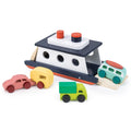 Wooden Car Ferry Toy with Four Vehicles
