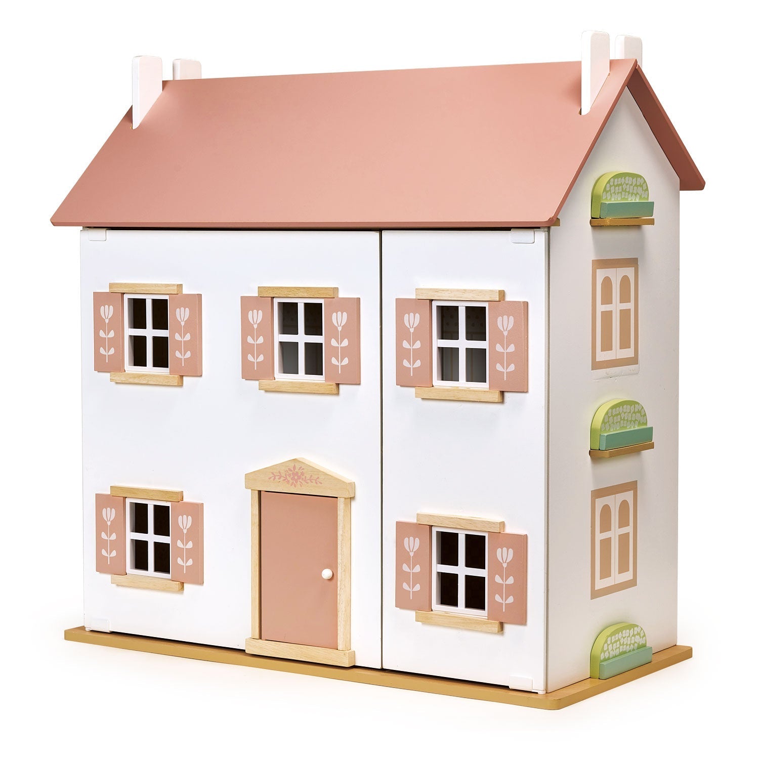 Wooden Open-Sided Dollhouse for Imaginative Family Play