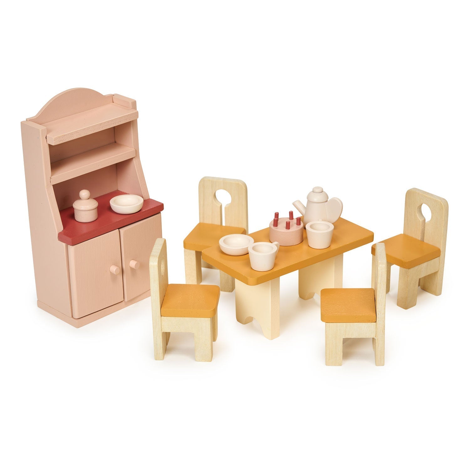 Wooden Dollhouse Dining Room Furniture Set