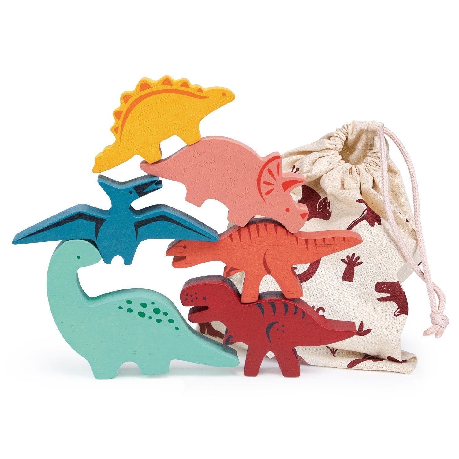 Wooden Happy Stacking Dinosaurs Toy for Toddlers
