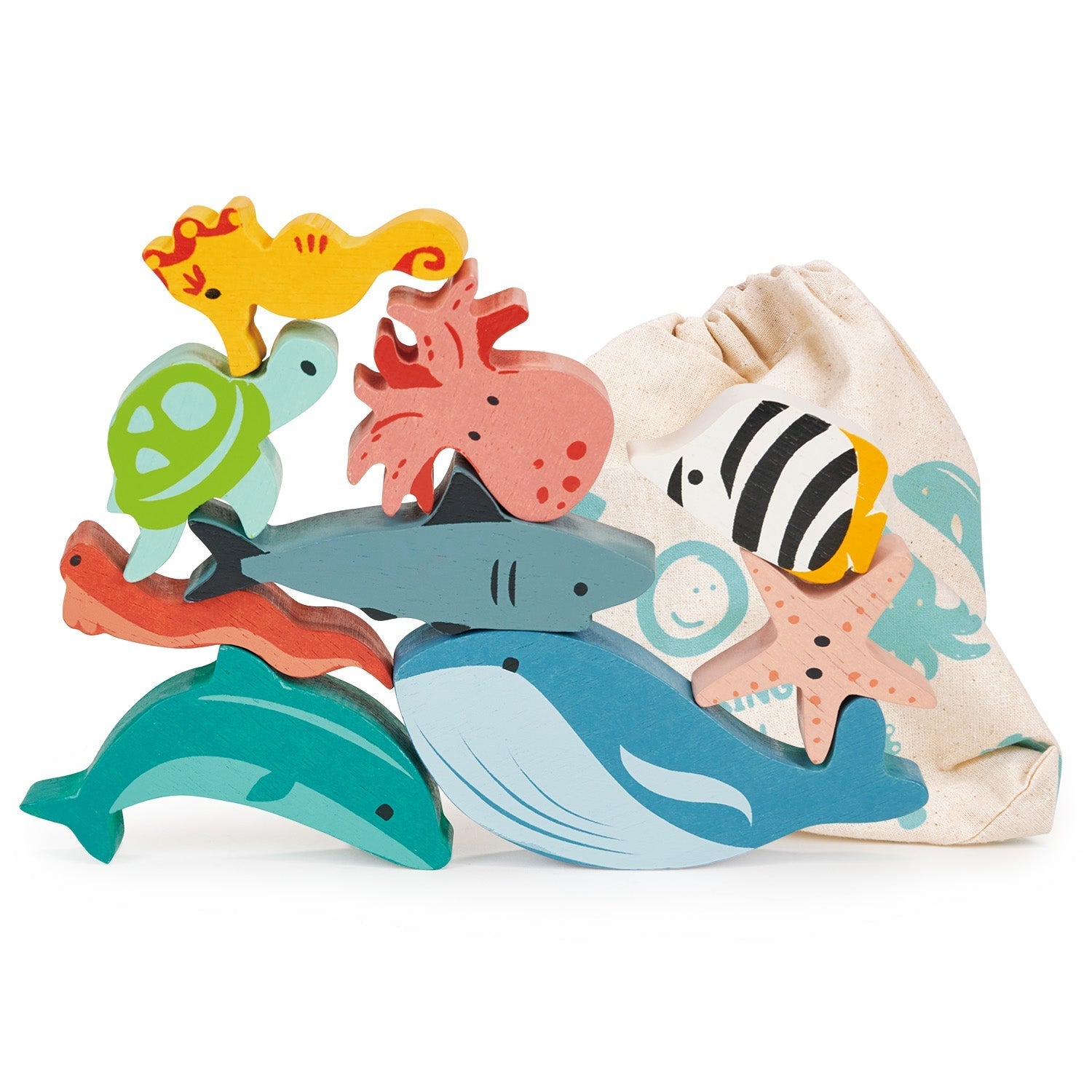 Wooden Happy Stacking Ocean Toy for Toddlers