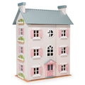 Wooden Open-Sided Dollhouse with Furniture Included