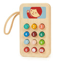Wooden Toy Mobile Phone with Buttons for Toddlers