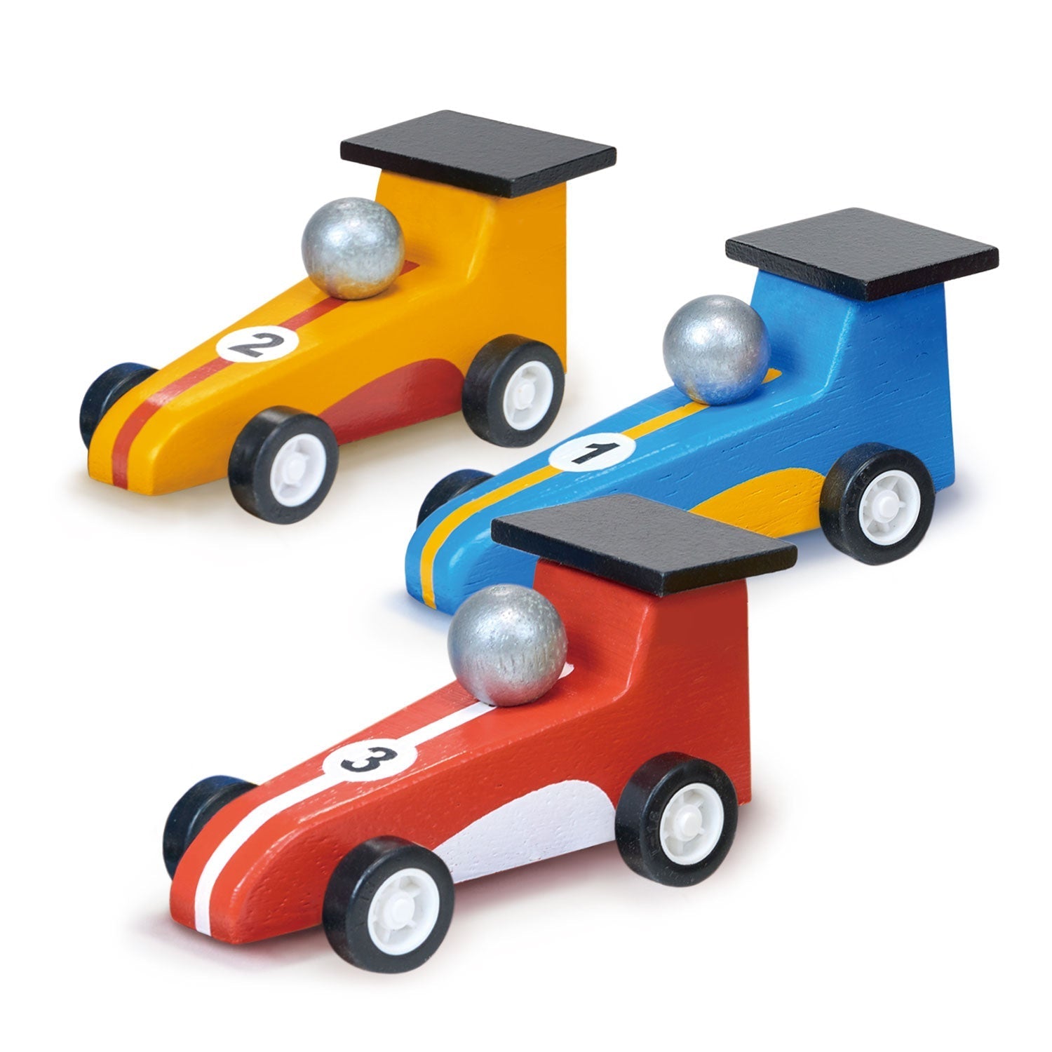 Wooden Pull-Back Racer Cars Toy Set