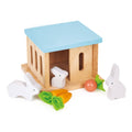 Wooden Rabbit Hutch Pet Set for Dollhouses
