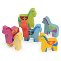 Wooden Rainbow Stacking Pony Toy for Toddlers