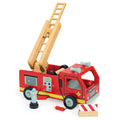 Wooden Red Fire Engine Toy with Ladder