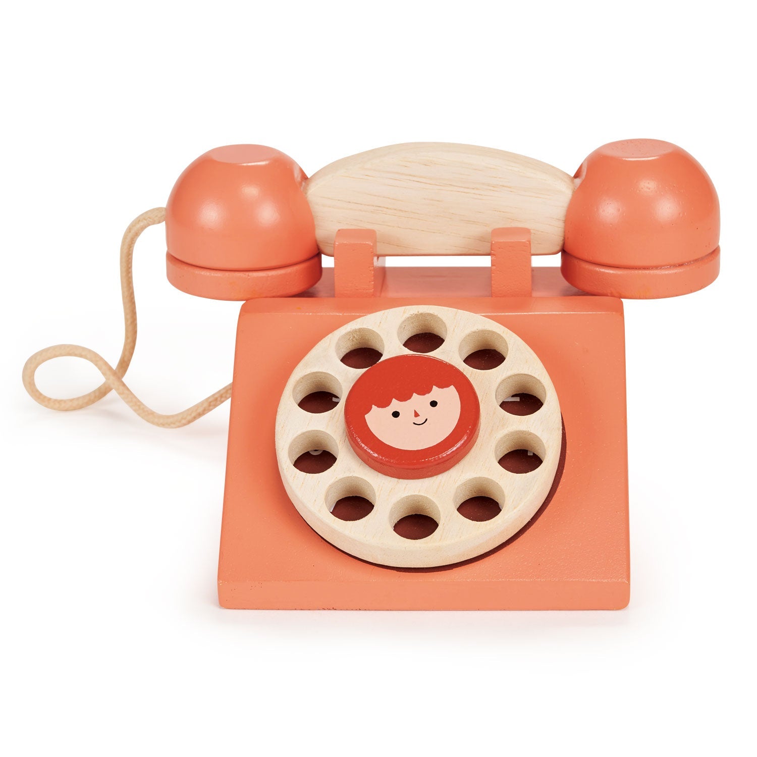 Wooden Rotary Toy Telephone Pretend Play for Toddlers