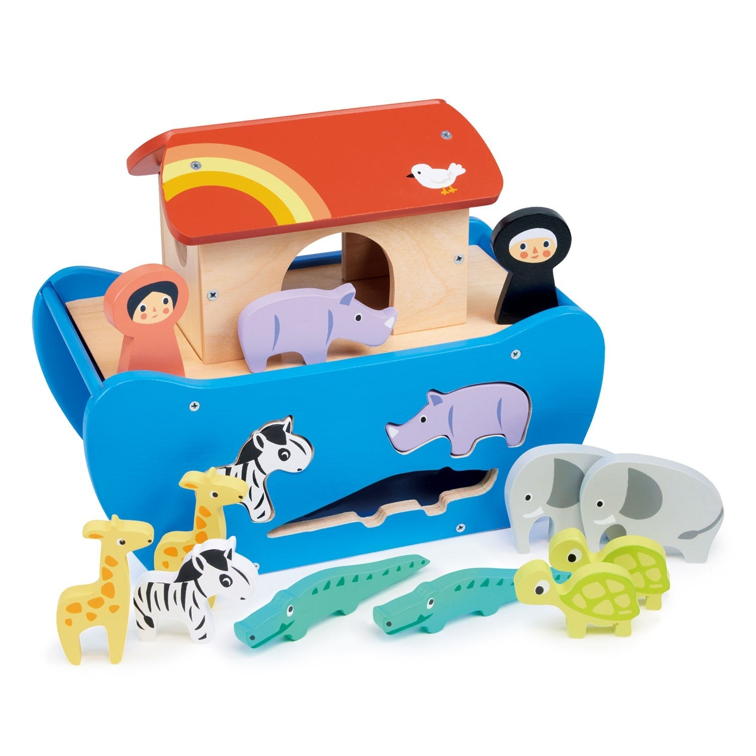 Wooden Shape Sorting Animal Ark Toy for Toddlers