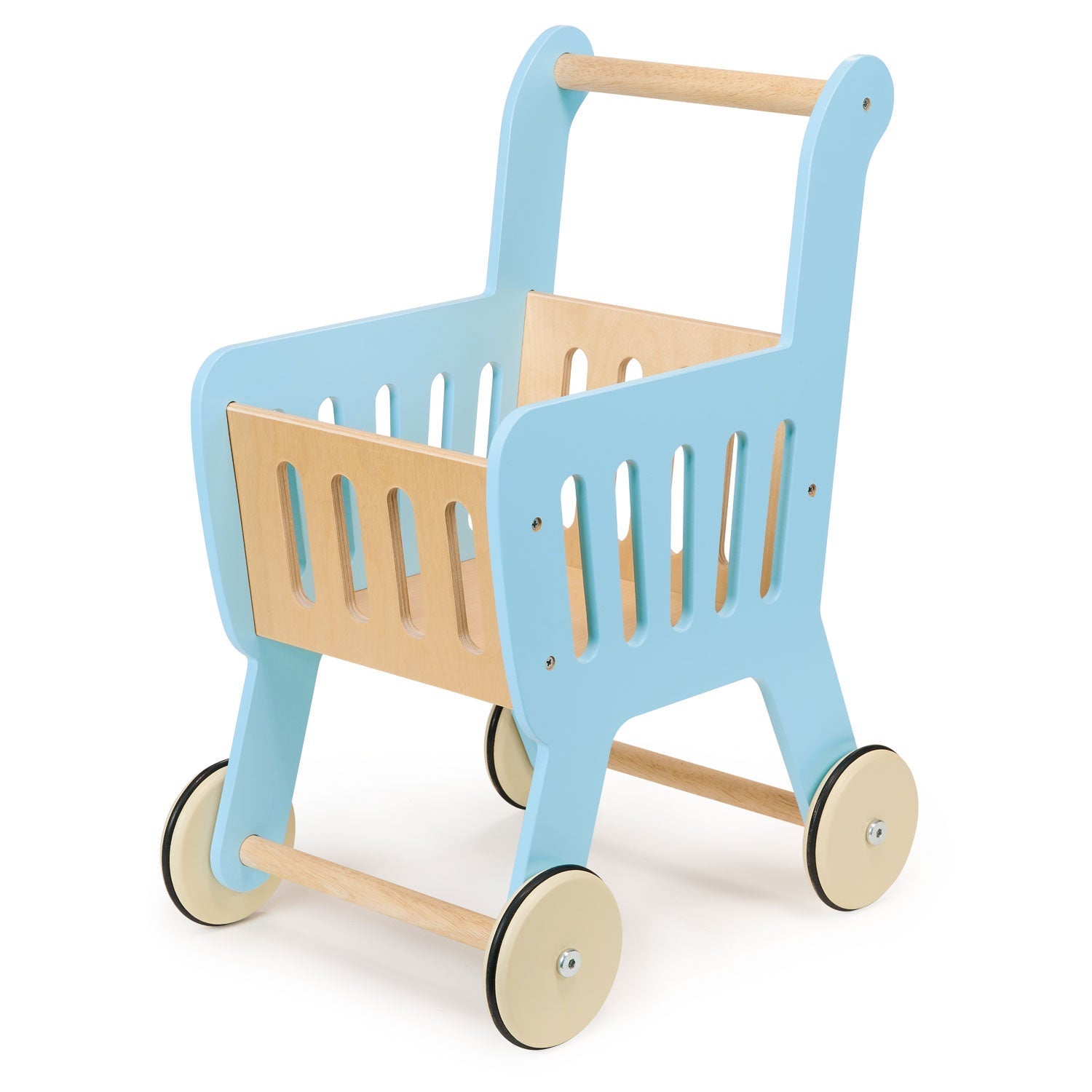 Wooden Shopping Cart Toy for Pretend Play