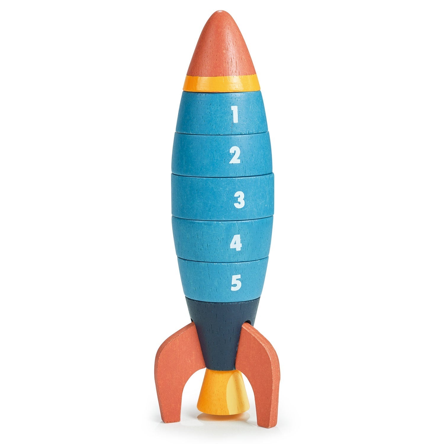 Wooden Stacking Counting Rocket Ring Toy