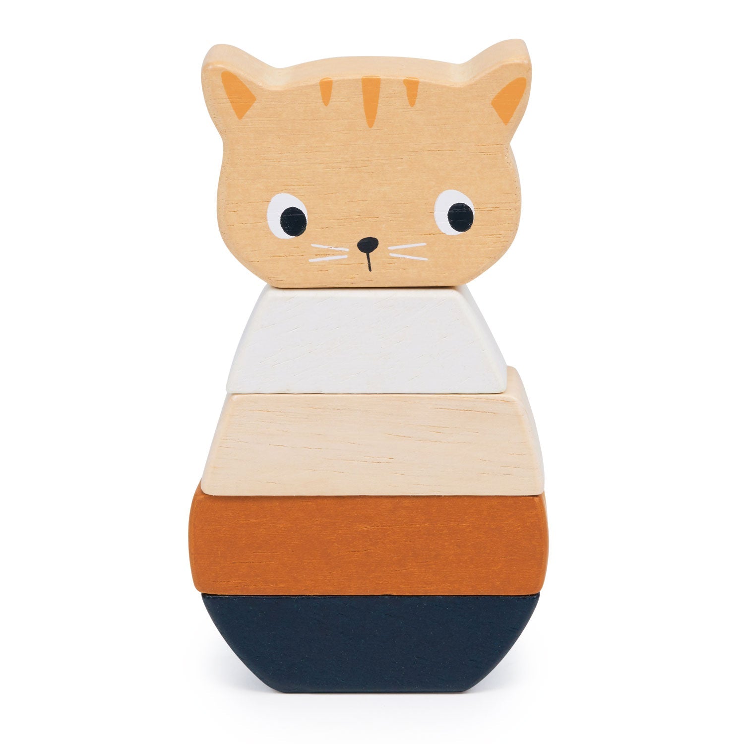 Wooden Kitten Peg Stacking Ring Toy for Babies