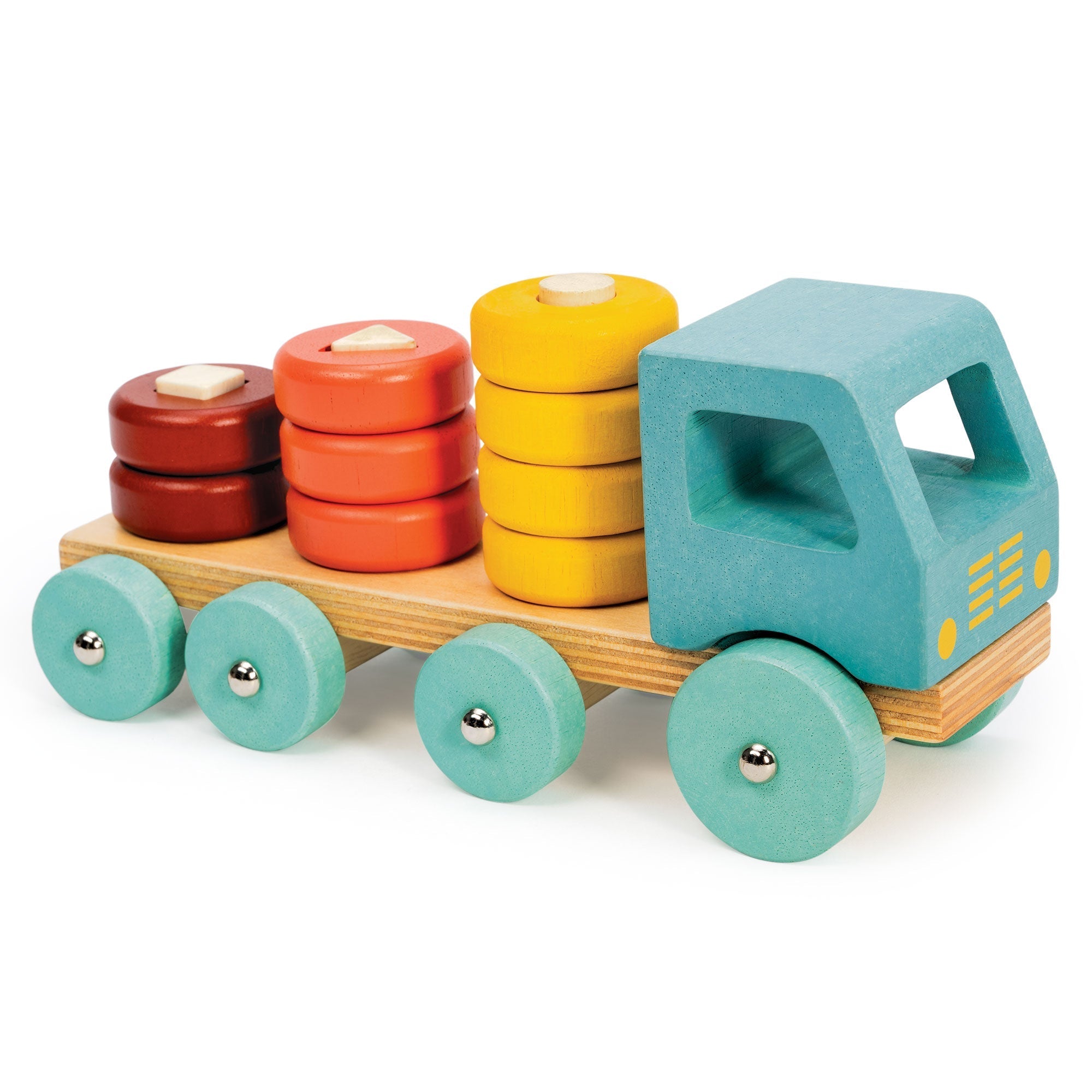 Wooden Stacking Peg Truck Toy for Toddlers