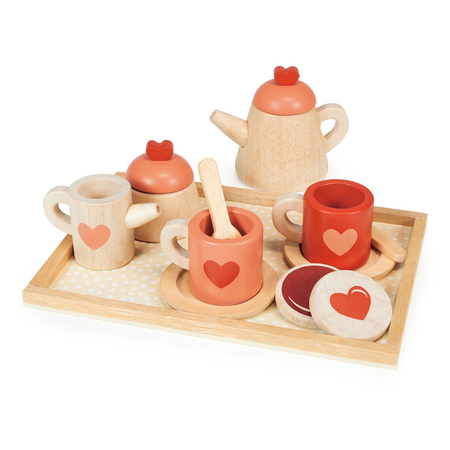 Wooden Tea Time Tray Set for Pretend Play