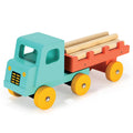 Wooden Teal Timber Truck Toy with Logs