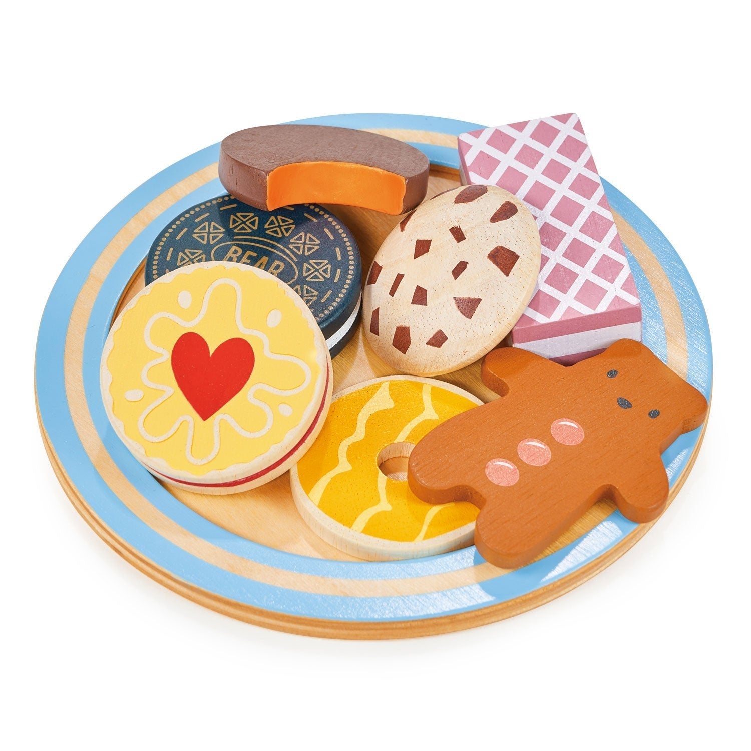 Wooden Teatime Biscuit Plate Pretend Play Set