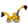 Wooden Backhoe Toy with Two Moving Scoops