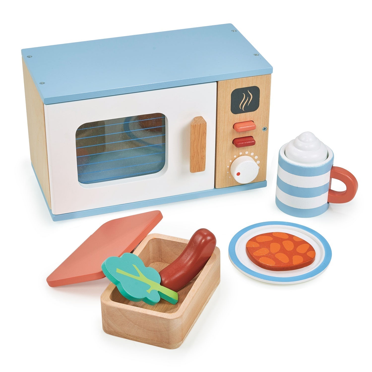 Wooden Toy Microwave Pretend Play Kitchen Appliance