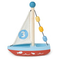 Wooden Sailing Boat Toy with Fabric Sail